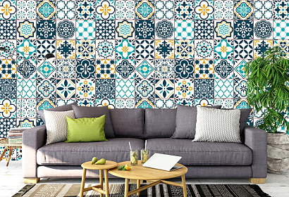 Tapeta Imitácia kachličiek Azulejo